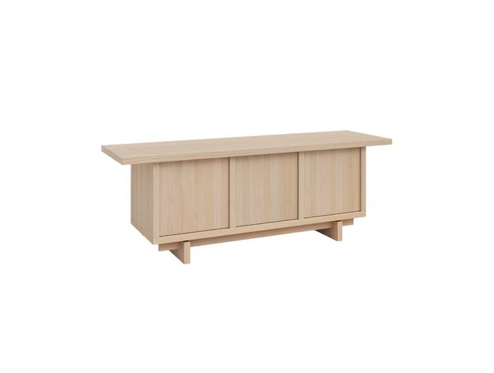 Meuble TV en pin massif naturel 148 cm verni