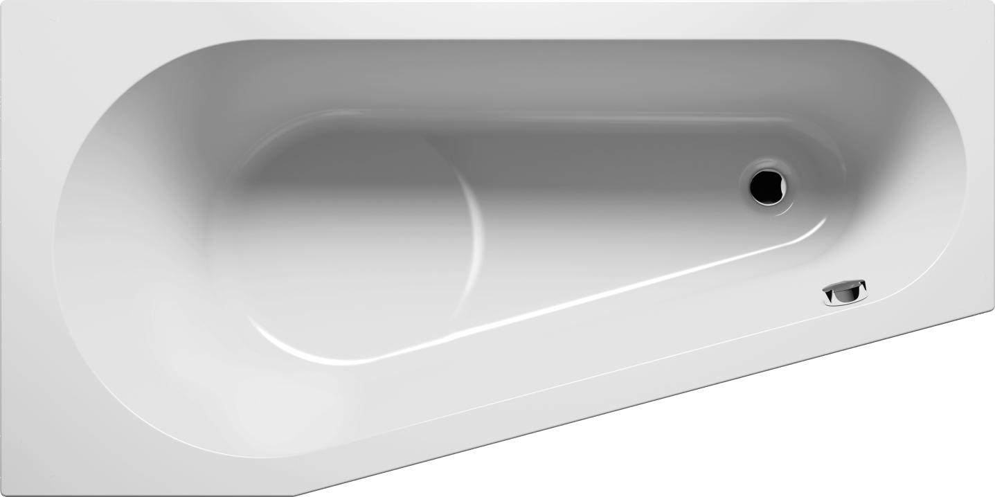 RIHO Delta Eck-Badewanne, Version rechts, Einbau, 1-Sitzer, weiß, B066001005
