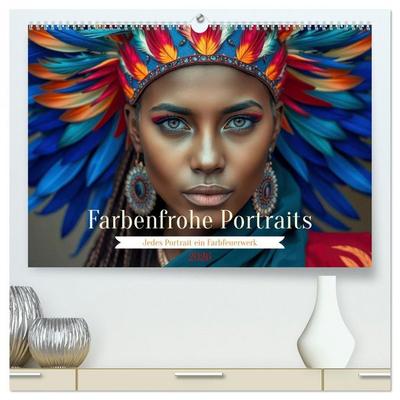 Farbenfrohe Portraits (hochwertiger Premium Wandkalender 2026 DIN A2 quer), Kunstdruck in Hochglanz