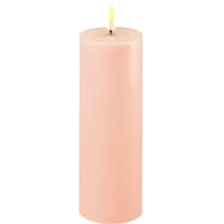 Deluxe Homeart LED Stumpenkerze Real Flame rosa, Ø5 x H15cm, rosa
