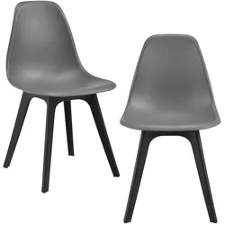 Helloshop26 - Set aus 2 Küchen-/Esszimmerstühlen 83 cm grau und schwarz 03_0003630