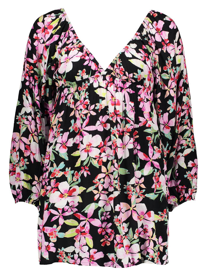 Roxy Kleid "Sweetest Shores" in Schwarz/ Rosa - L