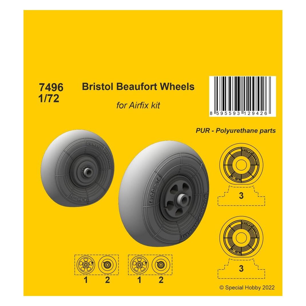 CMK Bristol Beaufort Wheels 1/72 / for Airfix kit (129-7496)