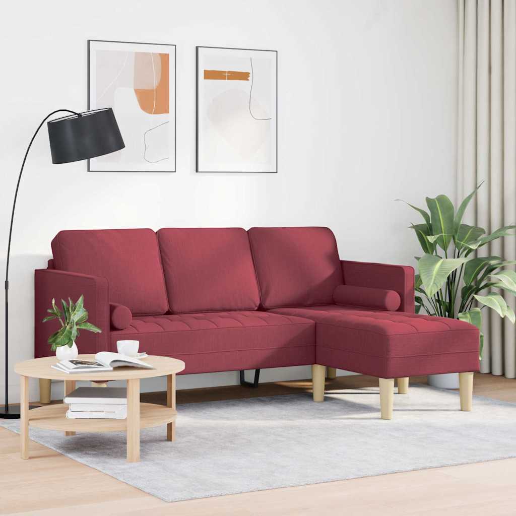 vidaXL Ensemble de Canapés Bordeaux 173 x 131 x 67 cm Polyester