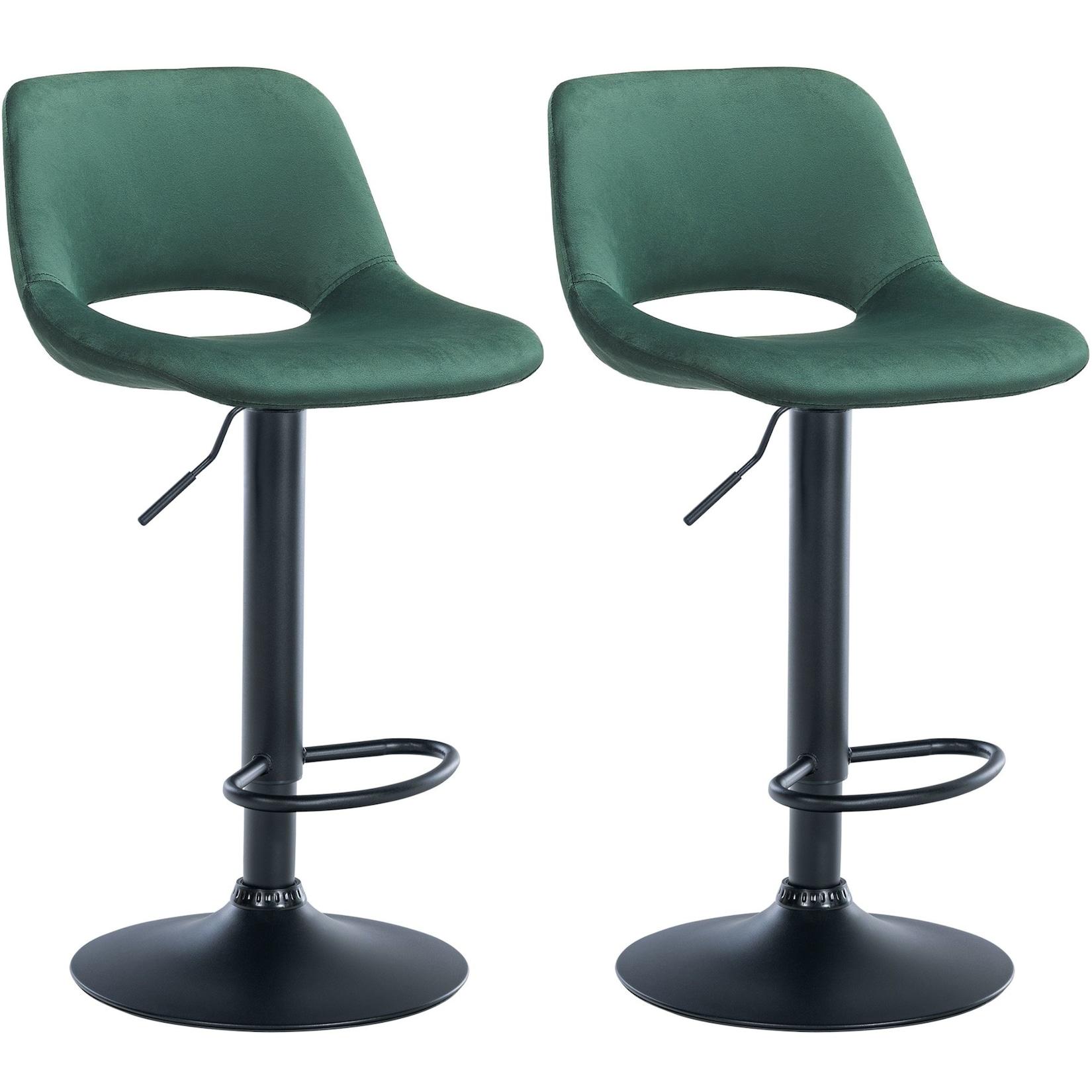 CLP 2er Set Barhocker Camden I Samt-Bezug
