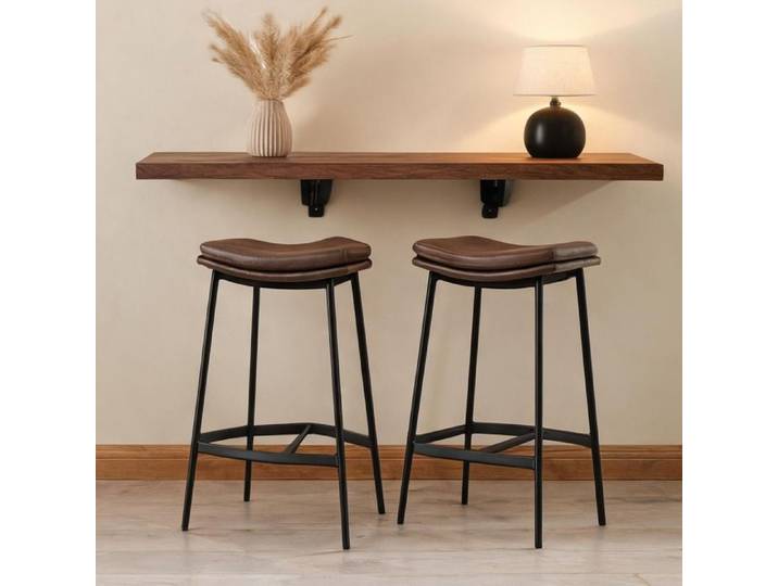 Marron Microfibre (100 Polyester) Bar Tables and Stools featuring 19.1 x 15.2 x 27 in with hauteur 68