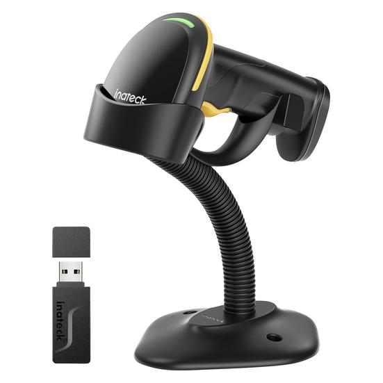 Inateck Barcode-Scanner Bluetooth 1D, 2D LED Black Hand-Scanner inkl. Standfuss (1D-Barcodes, 2D-Barcodes) (BCST-35_black)