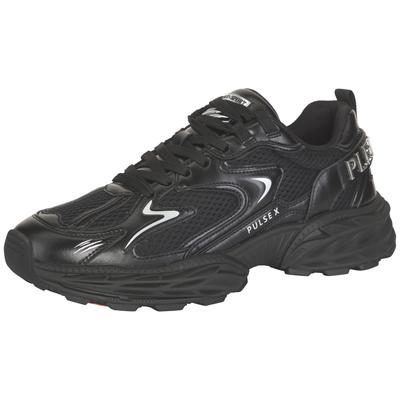 Sneaker PLEIN SPORT "RUNNER PULSE X METALLIC", Herren, Gr. 44, schwarz, Polyester, Polyurethane, Schuhe Sneaker