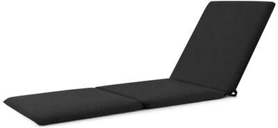 Costway Outdoor Chaise Lounge Cushion Patio Furniture Folding Pad with Fixing Straps-Black