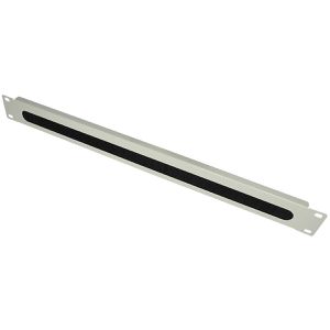 Good-Connections Kabeldurchführungspanel GC-N0039, Metall, 19 Zoll (483 mm), mit Bürstenleiste, 1HE, lichtgrau