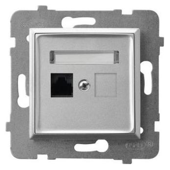 Ospel ARIA Socket separater Computer, Kat. 5e MMC Silber GPK-1U/K/m/18 (GPK-1U/K/M/18)