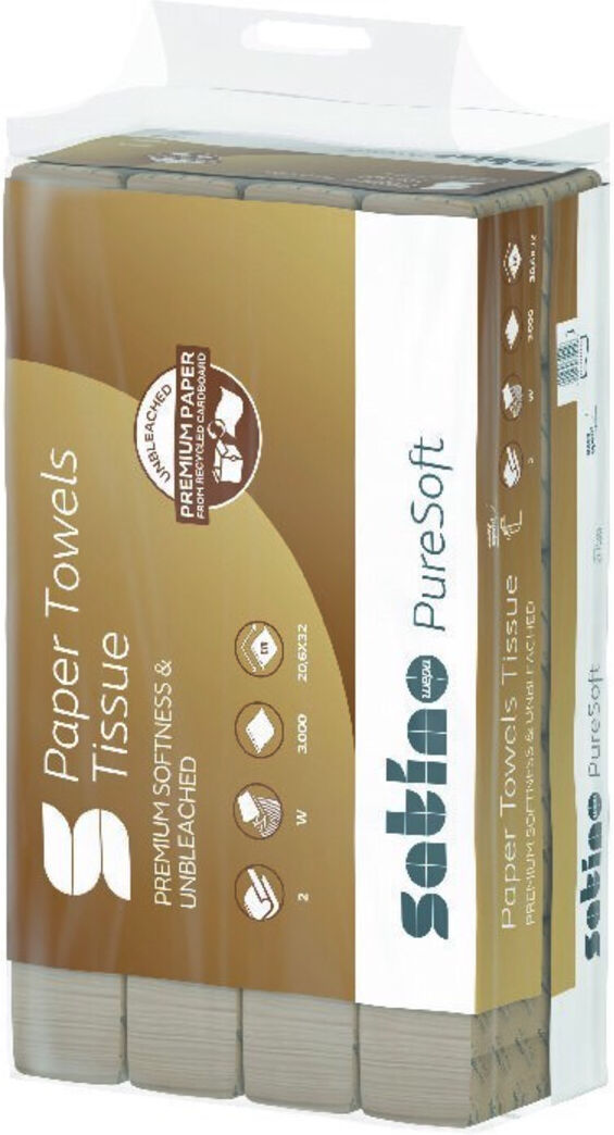Satino PureSoft Handtuchpapier V-Falz 2-lagig ; E/D/E (277540)