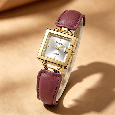 Fusion Finds Elegant Women's Quartz Watch Minimalist Alloy Ladies Business Watch For Casual & Office Wear red