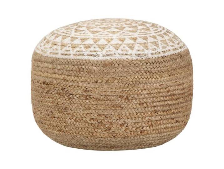 Pouf fait à la main Blanc 45x30 cm Jute