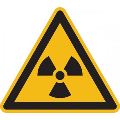 König Werbeanlagen Warnschild, Warnung vor radioaktiven Stoffen oder ionisierender Strahlung W003 - ASR A1.3 (ISO 7010) - 25 mm Folie selbstklebend