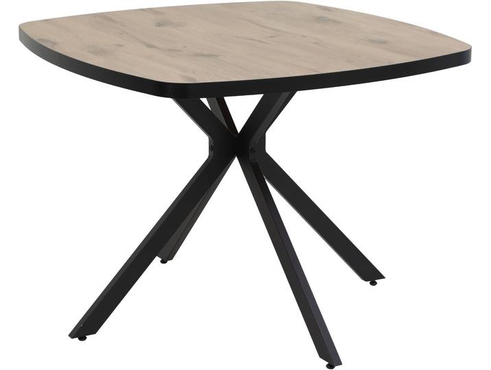 Esstisch HELA ROTTERDAM , schwarz (viking oak, schwarz, schwarz, viking oak, schwarz), B/H/T: 100cm x 76cm x 100cm, Tische, Esstisch, ABS-Kante,Melamin,4-Fuss,quadratisch,Platte fest,Holzwerkstoff