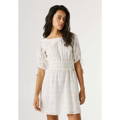 Maxikleid PEPE JEANS "Kleid CHIARA DRESS", Damen, Gr. L, Normalgrößen, weiß, 100% Baumwolle, Kleider Maxikleid