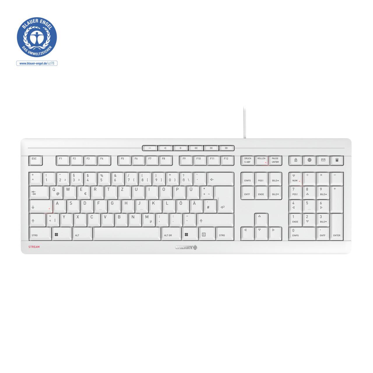 CHERRY STREAM KEYBOARD 2019 USB weiß-grau JK-8500DE-0