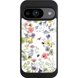 Nivocase Hülle für Google Pixel 9 Handyhülle NIVOcore Case Schwarz Biene Blumen Muster (Google Pixel 9), Smartphone Hülle, Schwarz