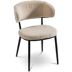 2er-Set BOOOM Stuhl Chander Stoff Beige Creme