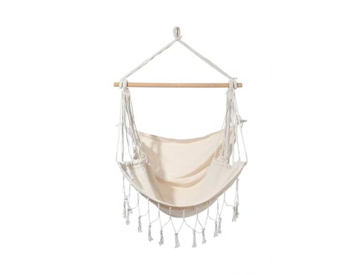 Rebecca Mobili Hängesessel, Schaukelstuhl, Beige, Poly-Baumwollgewebe, für Garten Veranda Wohnzimmer, Robust, Befestigungsset Inklusive - Maße HxLxT: 130 x 90 x 130 cm - Art. RE6696