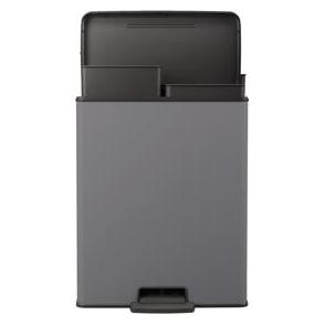 Curver Deco Bin Duo Prullenbak - 26L+26L - Afvalscheiding - Rechthoekig - lichtgrijs (52 l) (252030)