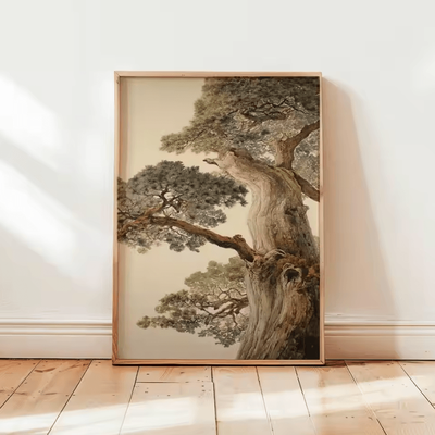 Inspire Curations Japanese Crane Ukiyo e Wall Art Poster Vintage Red Sun Oriental Decor hw20225 03 20x30cm Unframed