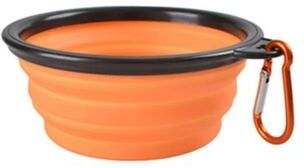 Uplifted Goods Collapsible TPR Pet Food And Water Bowl Portable Travel Dog And Cat Use orange 350ml