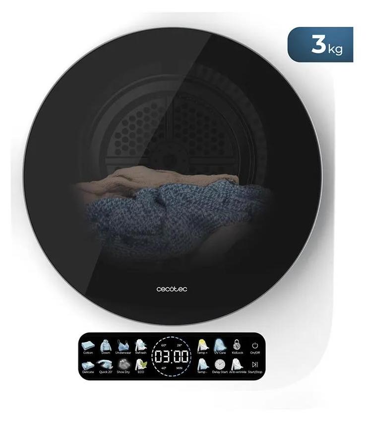 Cecotec Bolero Dresscode Dry 3400v Frontlader Trockner Durchsichtig 3 kg / EU Plug 220V Durchsichtig 3 kg