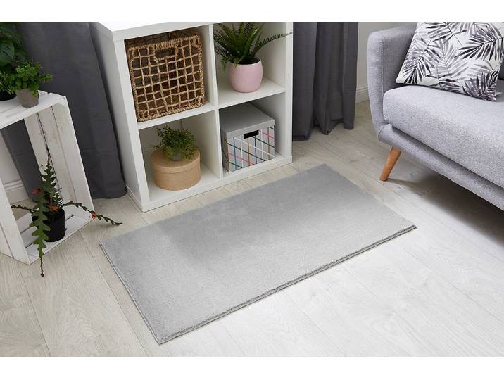 Hochflorteppich Arezzo 60 x 110cm Grau/Grau/Hellgrau