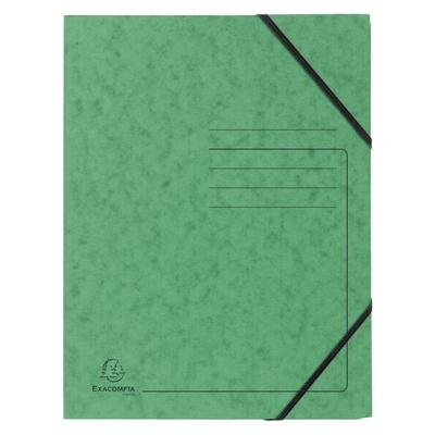 Exacompta Eckspanner aus Colorspan, mit Gummizug, A4, grün, ohne Klappen