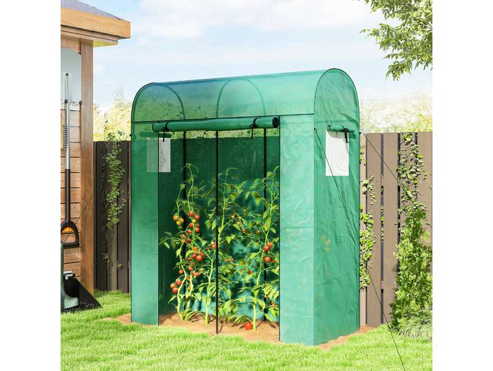 Outsunny Serre Balcon PE Acier Vert 170x68x200 cm