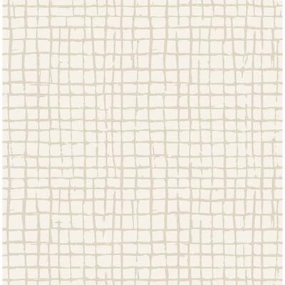 A-Street Prints Albin Beige Gridline Wallpaper