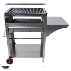 62cm Edelstahl Holzkohlegrill Grill Edelstahlgrill Gewerbegrill verstellbar
