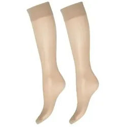 Deocy Silk Look 20d Kneehighs Strumpfhosen 2P Beige Polyamid One Size Damen