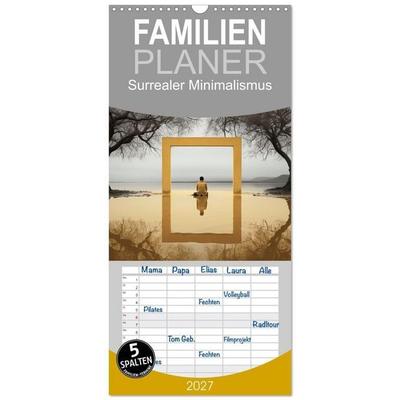 Familienplaner 2027 - Surrealer Minimalismus mit 5 Spalten (Wandkalender, 21 x 45 cm) CALVENDO