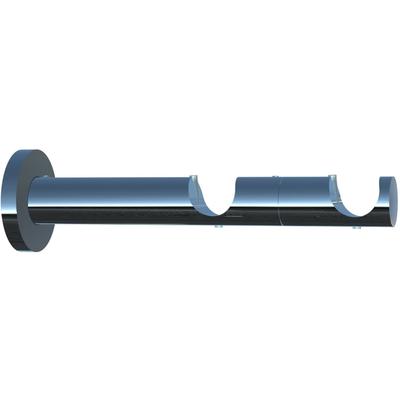 Kombiträger INDEKO, grau (chromfarben), Ø:2cm, Gardinenstangenhalterungen, Ø 20 mm für Vorhangstangen und Innenlaufsysteme