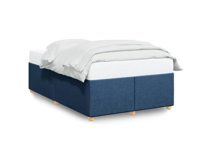 PUGYNBK Bettgestell ohne Matratze, Stoff, blau, 120 x 190 cm Lattenrost mit Lamellen, stabile Füße, atmungsaktives Polyester, stabile Unterstützung