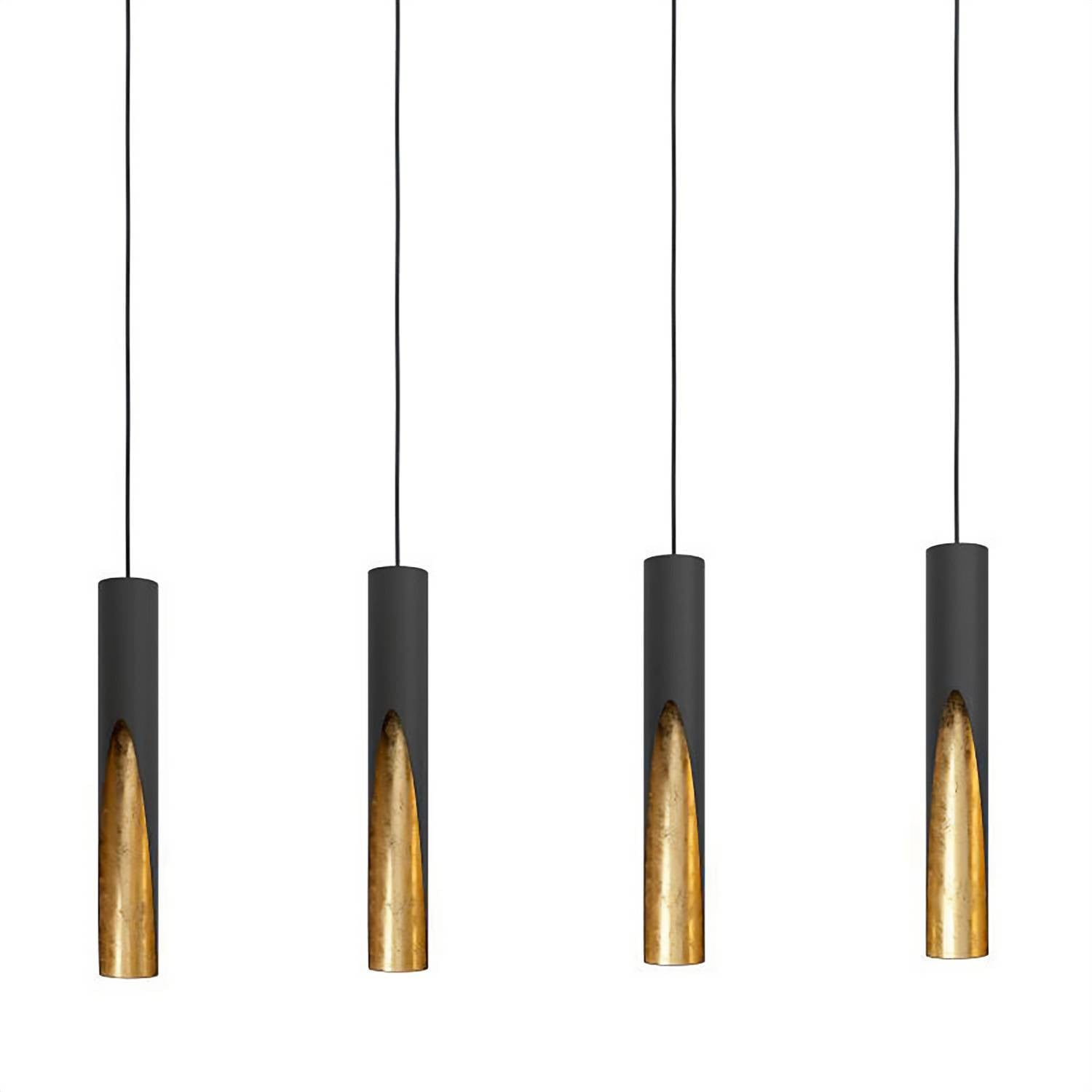 Eglo Barbotto Led Hanglamp 4-lichts Zwart/Goud/Messing Metaal