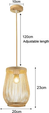 Inspire Curations Handwoven Bamboo Art Wall Sconce 20x23cm nl no Blub