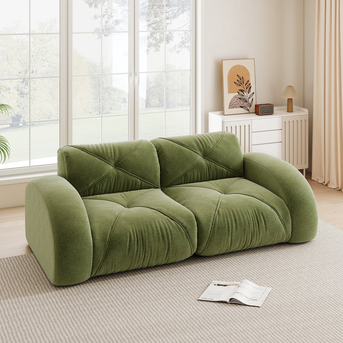 HAUSS SPOLE Modulaire 2-Zits Bank - Chenille Groen