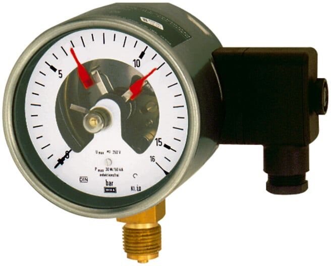 Riegler Manomètre de contact, G 1/2 radial bas, plage 0-16,0 bar, Ø 100 (2205)