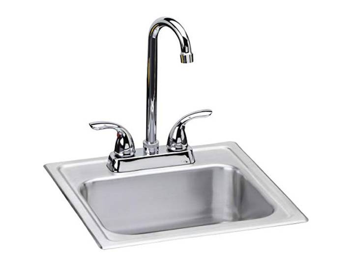Elkay DSEP1515C 20 Gauge Stainless Steel Single Bowl Top Mount Bar/Prep Sink Kit, 15 x 15 x 15 x 6 by Elkay