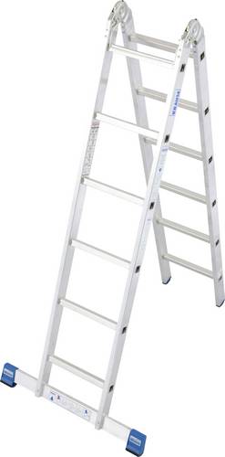 Krause 133908 Aluminium Stufen-Doppelleiter inkl. Traverse Arbeitshöhe (max.): 4.40m Aluminium 8.5kg