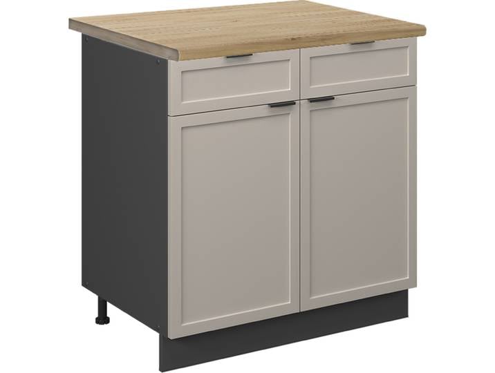 Meuble cuisine Vicco Fame-Line GrisBeige 80cm \, PT Chêne\, Model 50261