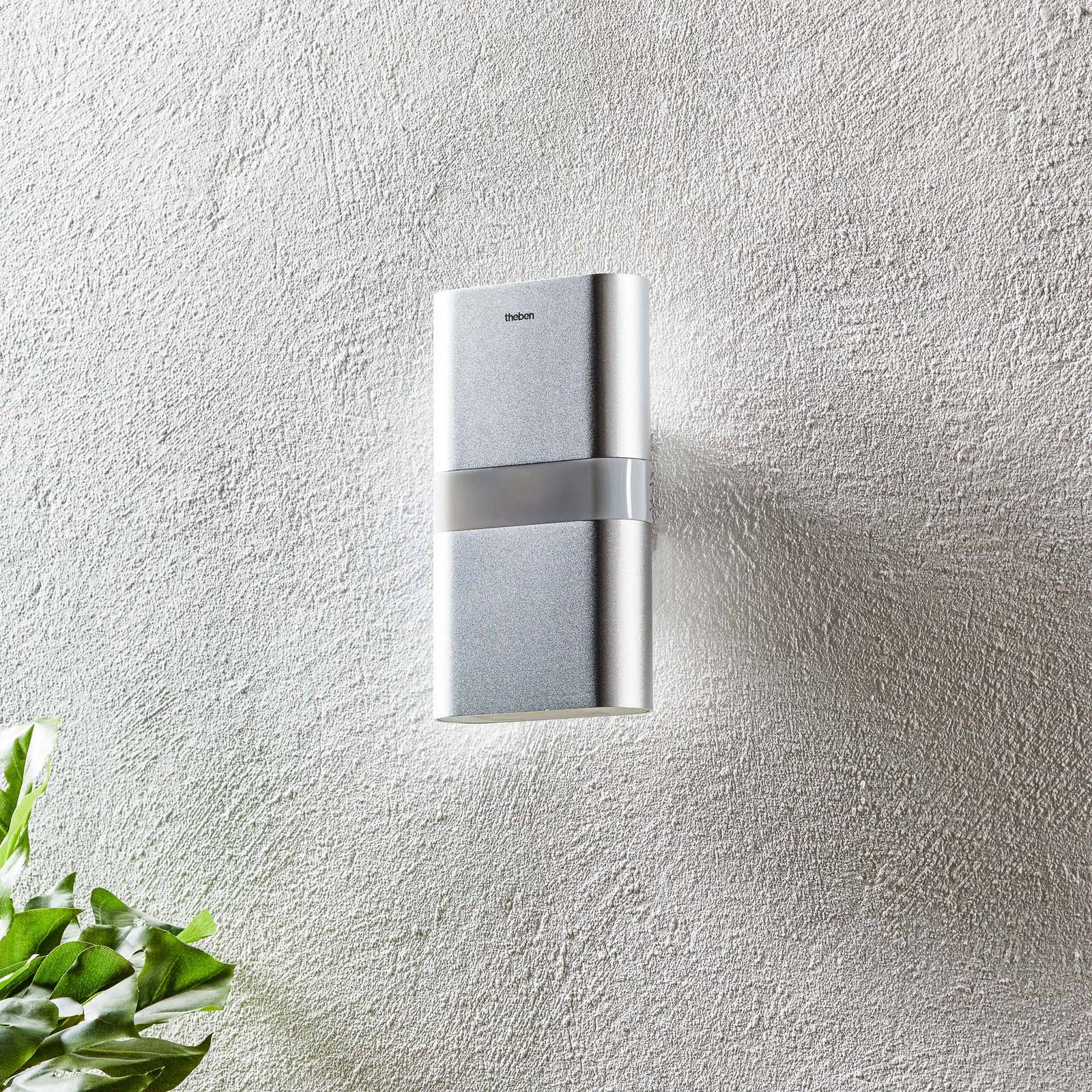 Theben Lampa zewnętrzna z czujnikiem ruchu theLeda D UD AL, aluminiowy / szary / cynkowy, aluminium, nowoczesny