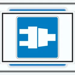 HB-Druck Landstromanschluss für Schiffe Symbol Aufkleber A8 (52x74mm)