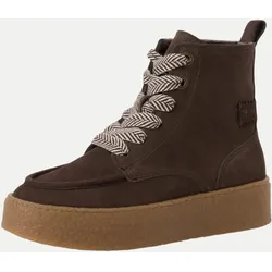 Lederstiefel mit Schnürung Braun 40