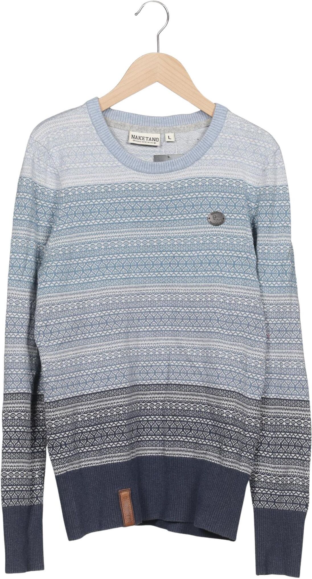 Naketano Damen Pullover, Hellblau, Gr. L, Baumwolle - Second Hand