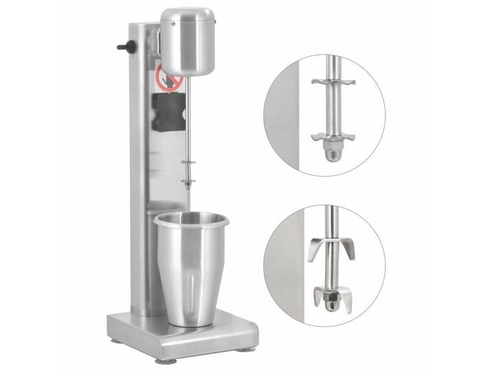 vidaXL Standmixer 17 x 17 x 52 cm Milchshake-Mixer Edelstahl 1 L vidaXL, 80 W